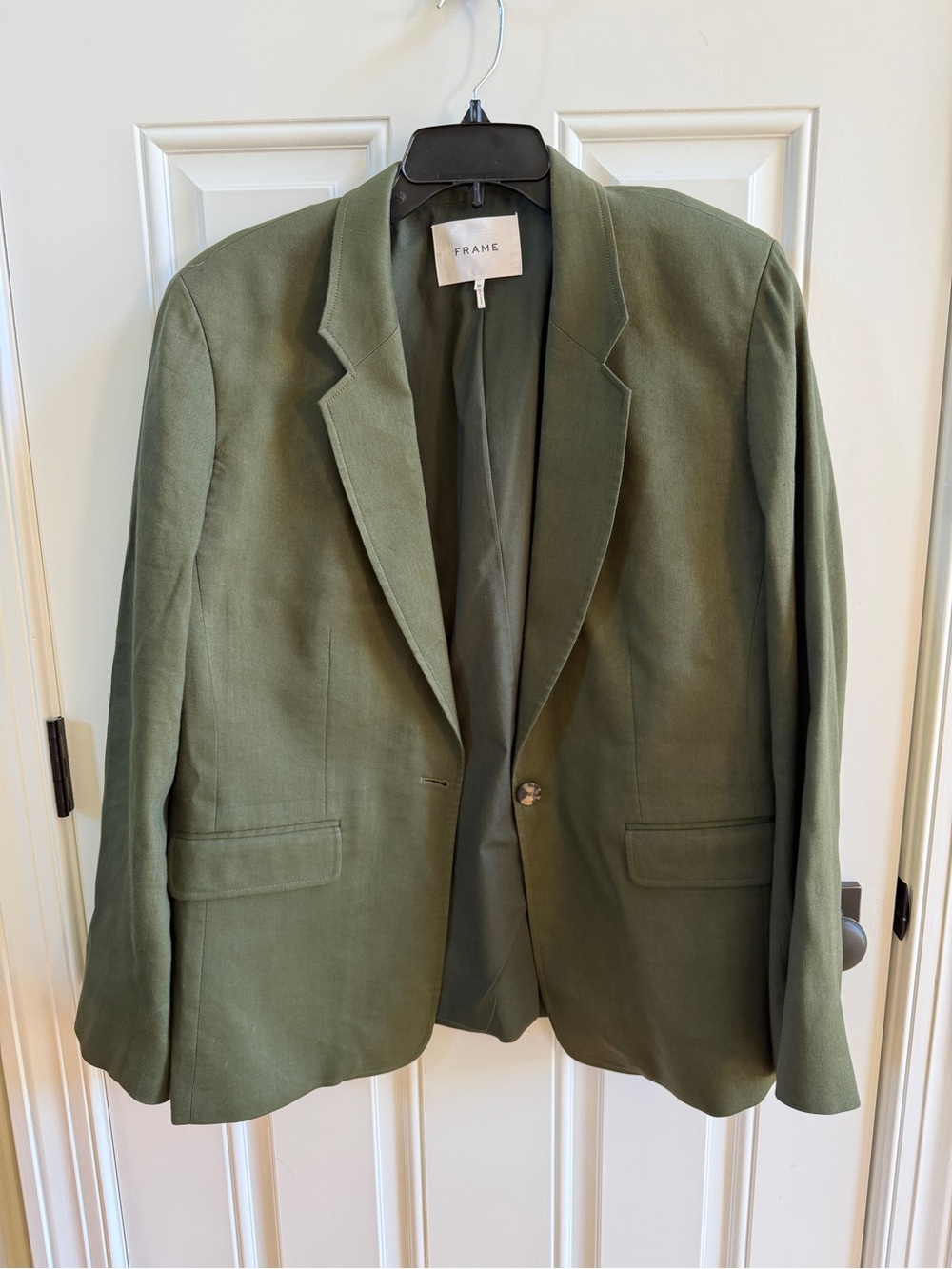 FRAME Olive-Tone Tailored Blazer